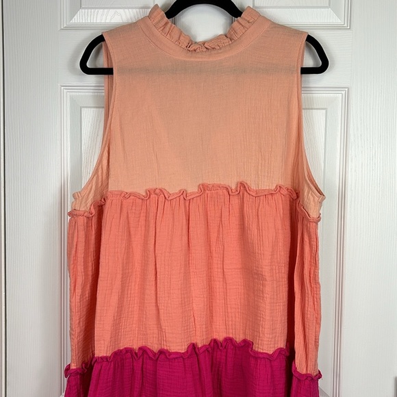 Pomander Place Tuckernuck pink color block sleeveless dress sz xxxl - Picture 2 of 6